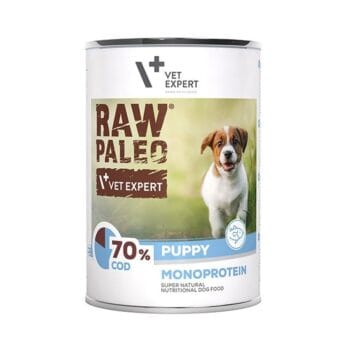 Puszka mokrej karmy dla szczeniąt monoproteina z dorszem