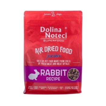 Opakowanie suchej karmy o smaku królika dla psów młodych