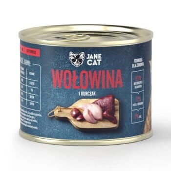 Puszka mokrej karmy z wołowiną i kurczakiem dla kota