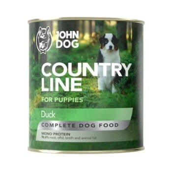 Puszka mokrej karmy z kaczką dla psa szczeniaka