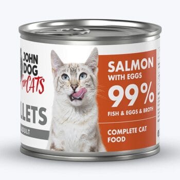 Puszka karmy mokrej z łososiem i jajkiem dla kota