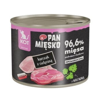 Puszka karmy mokrej dla kociąt o smaku kurczaka z cielęciną