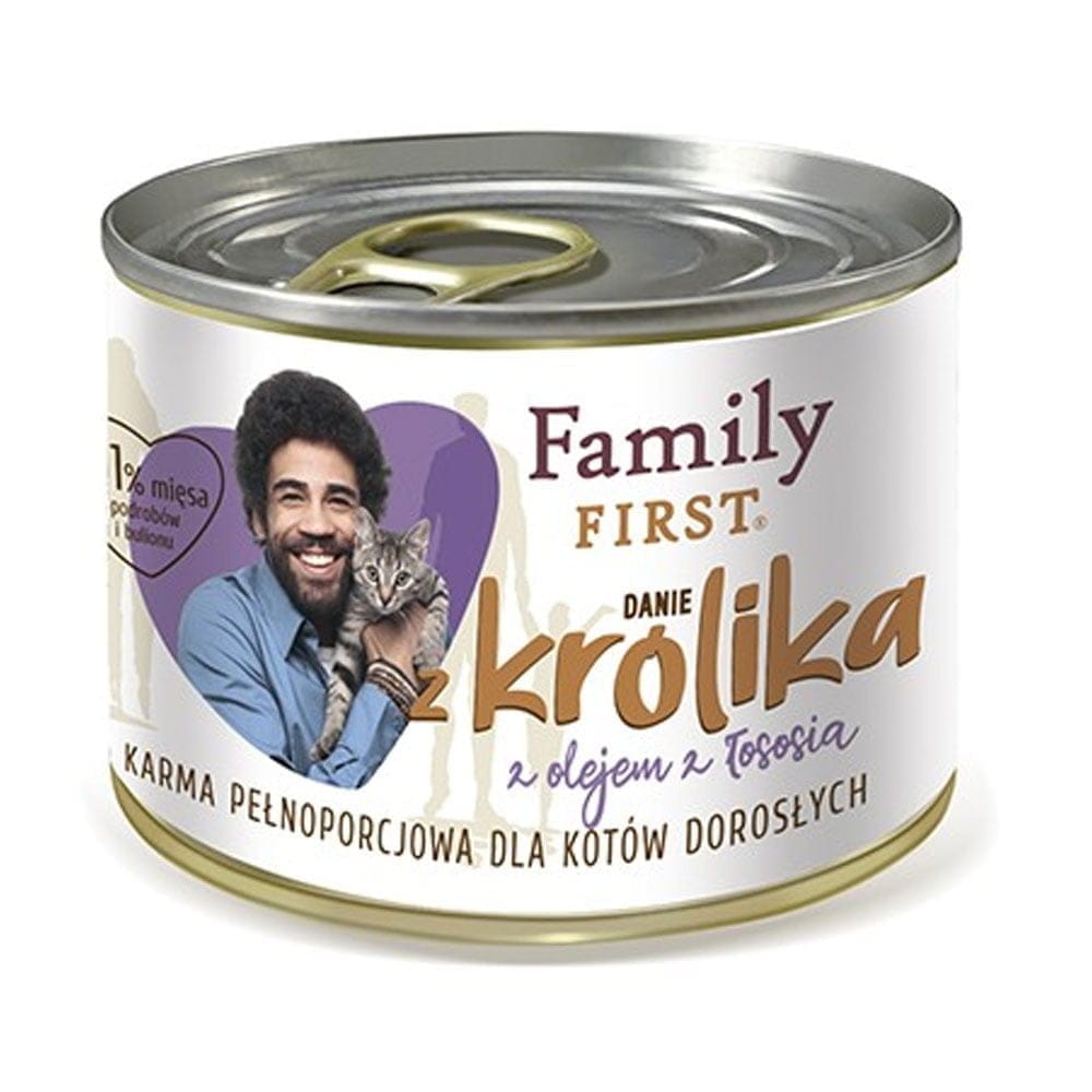 Puszka mokrej karmy z królikiem i olejem z łososia dla kota dorosłego