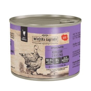 Puszka karmy mokrej dla kota dorosłego o smaku kurczaka z kaczką