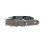 Szara obroża w kratkę dla psa