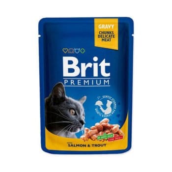 Saszetka mokrej karmy z łososiem i pstrągiem dla kota dorosłego