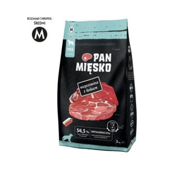 Opakowanie suchej karmy wieprzowina z dzikiem dla psa dorosłego