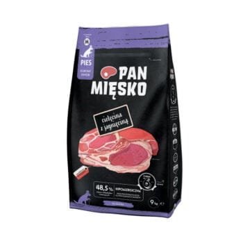 Opakowanie suchej karmy cielęcina z jagnięciną dla psa seniora