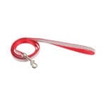 Czerwono srebrna smycz dla kota