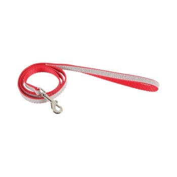 Czerwono srebrna smycz dla kota