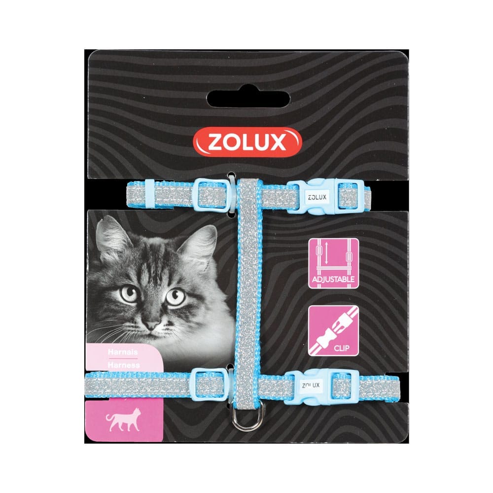 Niebieskie szelki dla kota