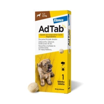 Opakowanie z tabletką na pchły i kleszcze dla psa