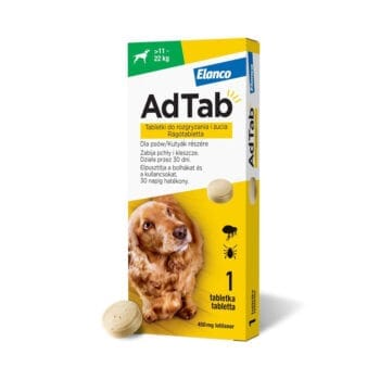 Opakowanie z tabletką na pchły i kleszcze dla psa