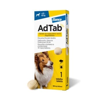 Opakowanie z tabletką na pchły i kleszcze dla psa