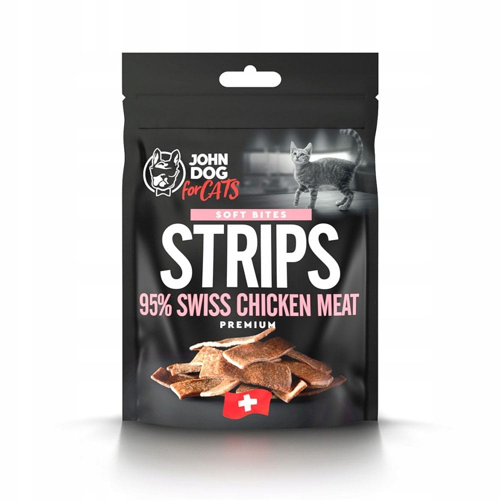 Opakowanie pasków z kurczaka szwajcarskiego dla kotów