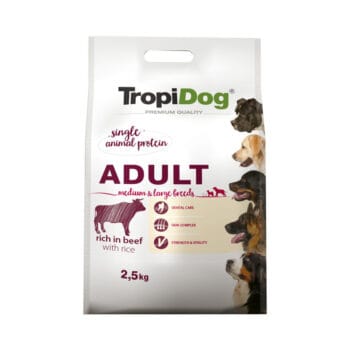 Opakowanie karmy suchej z wołowiną dla psa dorosłego