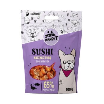 Opakowanie 500g sushi z kaczką i rybą dla psa