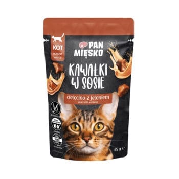 Saszetka karmy mokrej dla kota dorosłego cielęcina z jeleniem