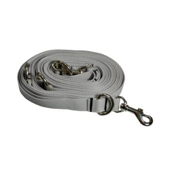 Smycz szara przepinana 5 m dla średniego psa