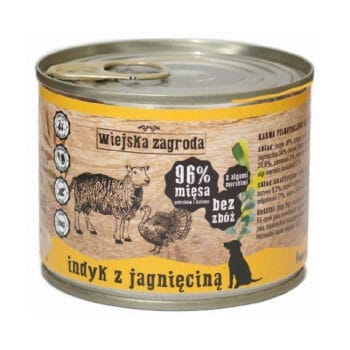Puszka karmy mokrej dla psa z indykiem i jagnięciną
