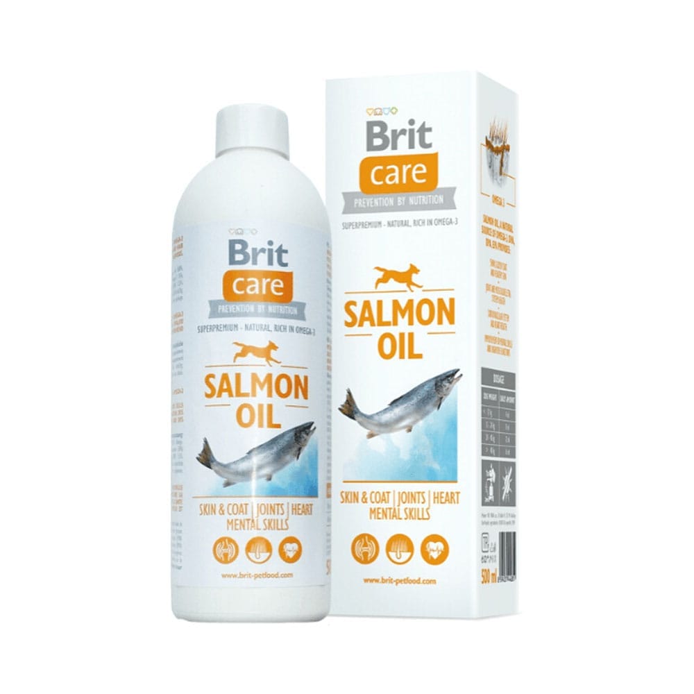 Butelka olejku z łososia dla psa