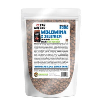Pan Mięsko - karma na wagę, wołowina z jeleniem dla kotów dorosłych
