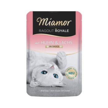 Saszetka mokrej karmy dla kota z łososiem i kurczakiem