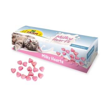 Mleczne serca dla kota
