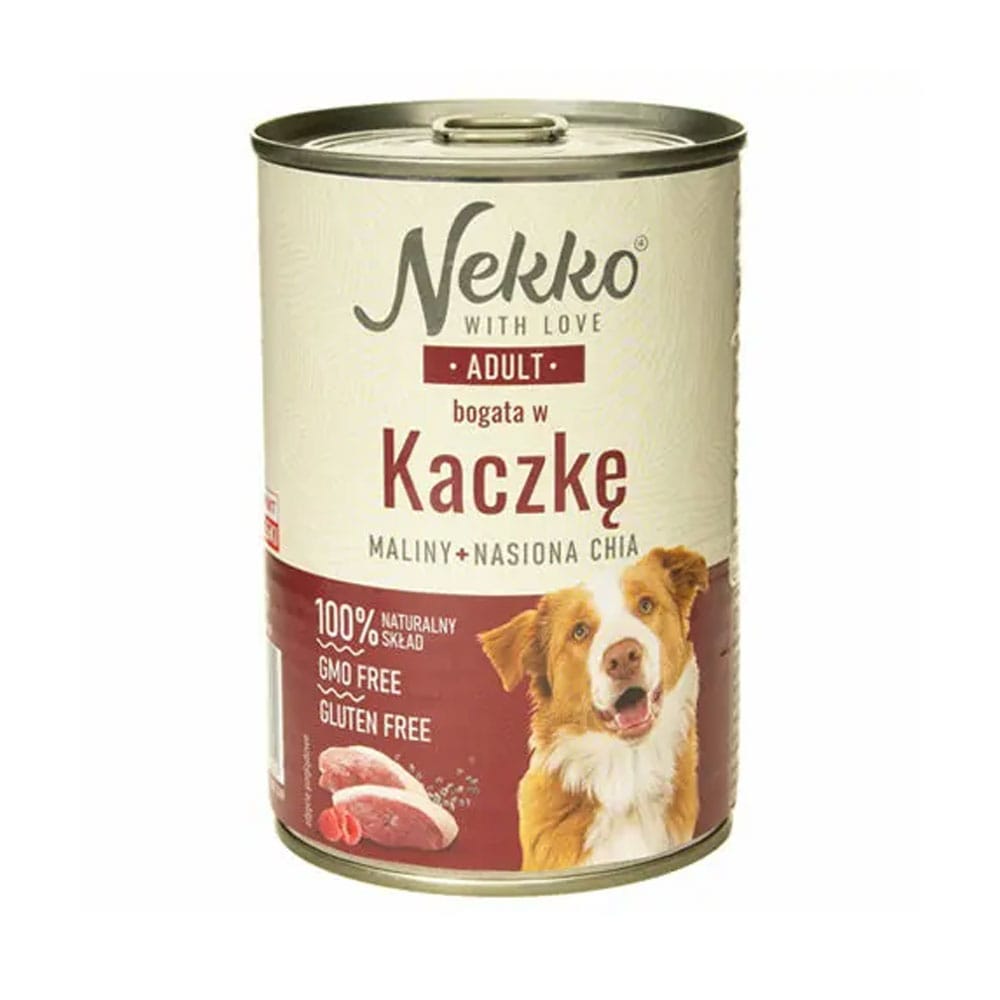 Puszka karmy mokrej z kaczką dla psa dorosłego