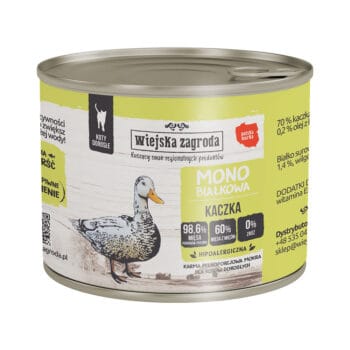 Puszka mokrej karmy z kaczką dla kota dorosłego