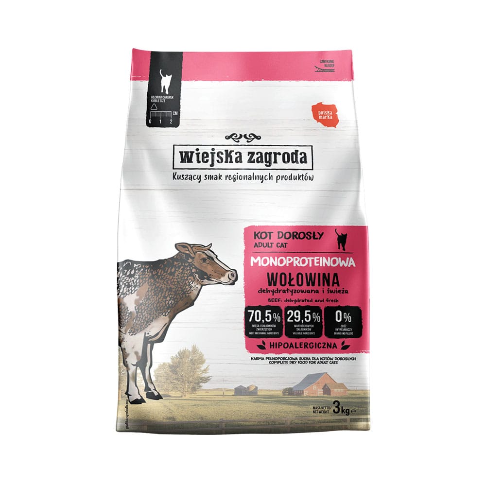 Karma sucha monobiałkowa wołowina dla kota