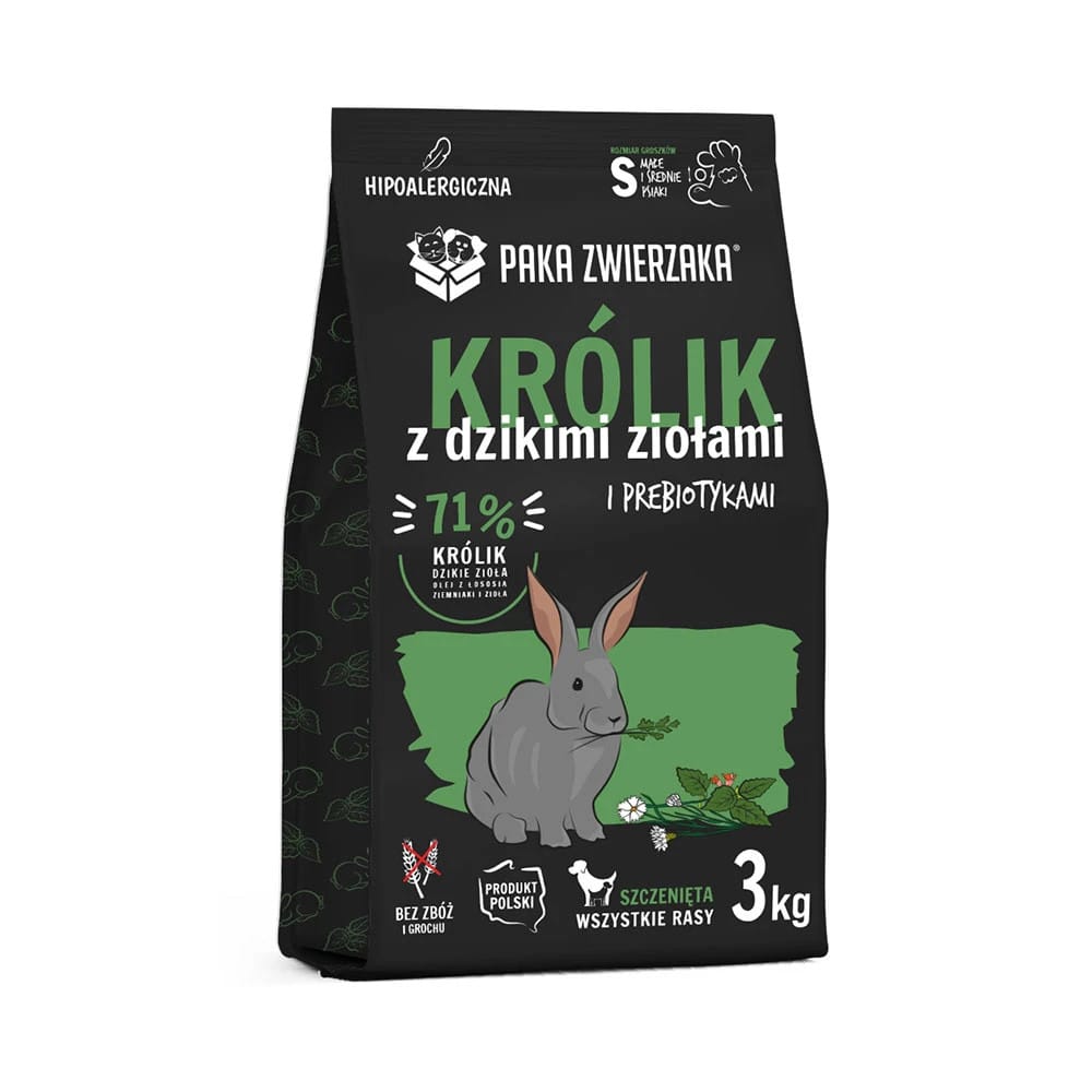 Paka Zwierzaka królik z dzikimi ziołami 3kg dla szczeniaka