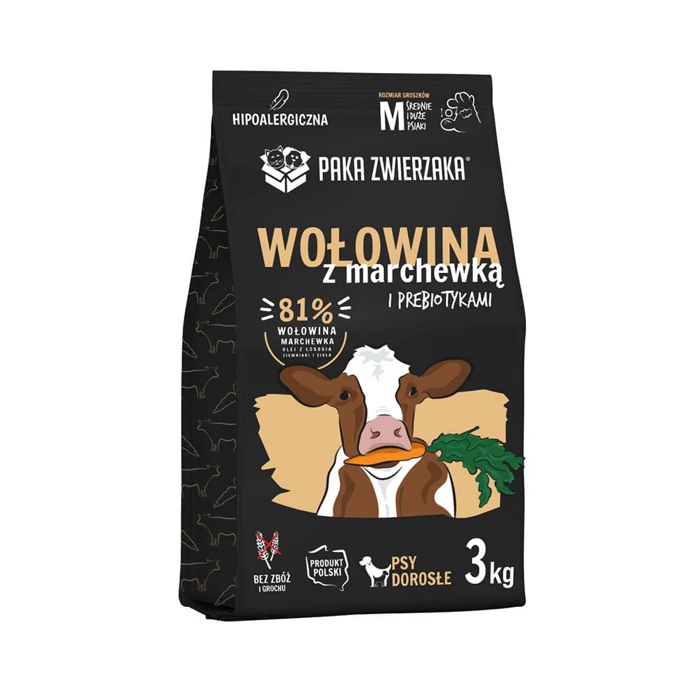 Paka Zwierzaka wołowina z marchewką 3kg dla psa dorosłego