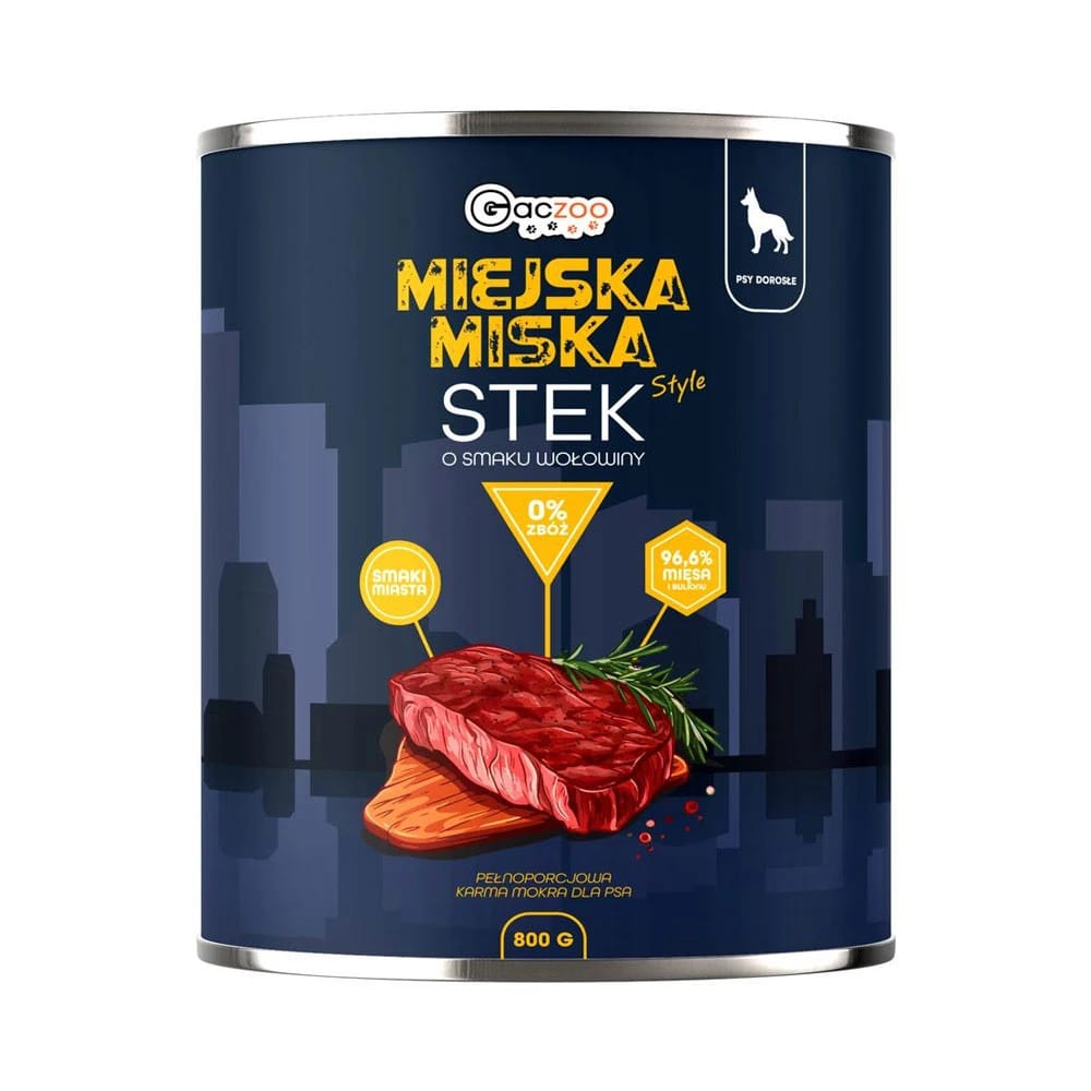 8acd46dc-88c2-430d-b700-42ed26dca4fe-main.jpg Gaczoo Miejska Miska Stek Style o smaku wołowiny dla psa 800 g