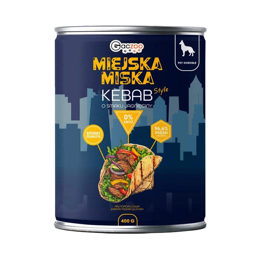 Gaczoo Miejska Miska Kebab Style o smaku jagnięciny dla psa 400 g