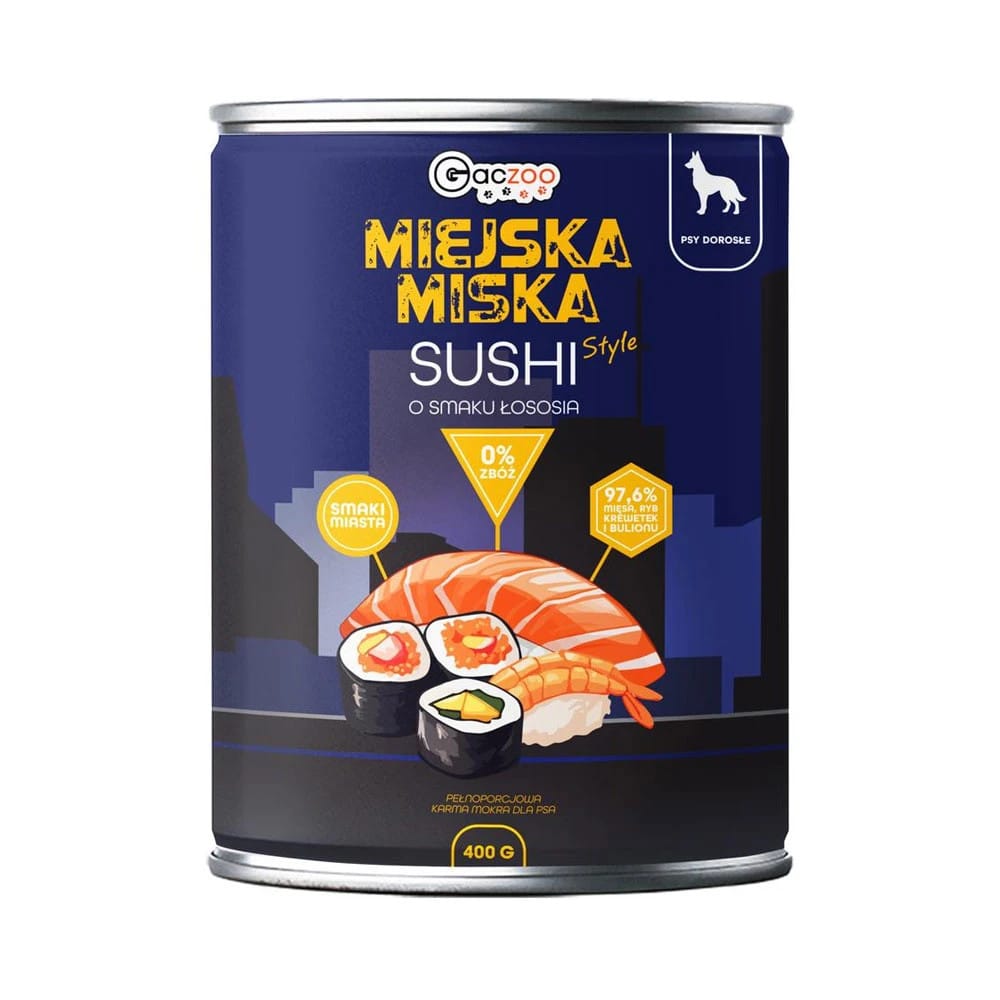 Gaczoo Miejska Miska Sushi Style o smaku łososia dla psa 400 g