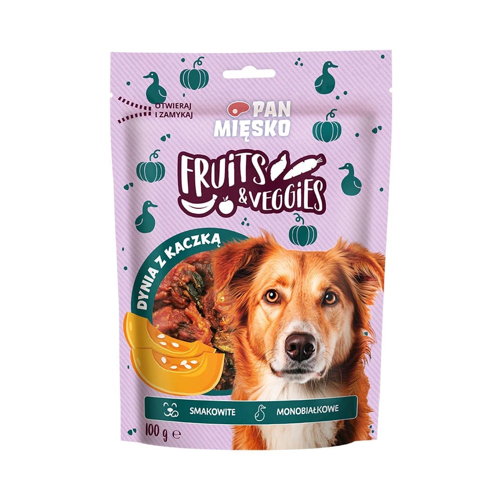 Pan Mięsko | Fruits&Veggies | Przysmak dla psa - dynia z kaczką | 100g