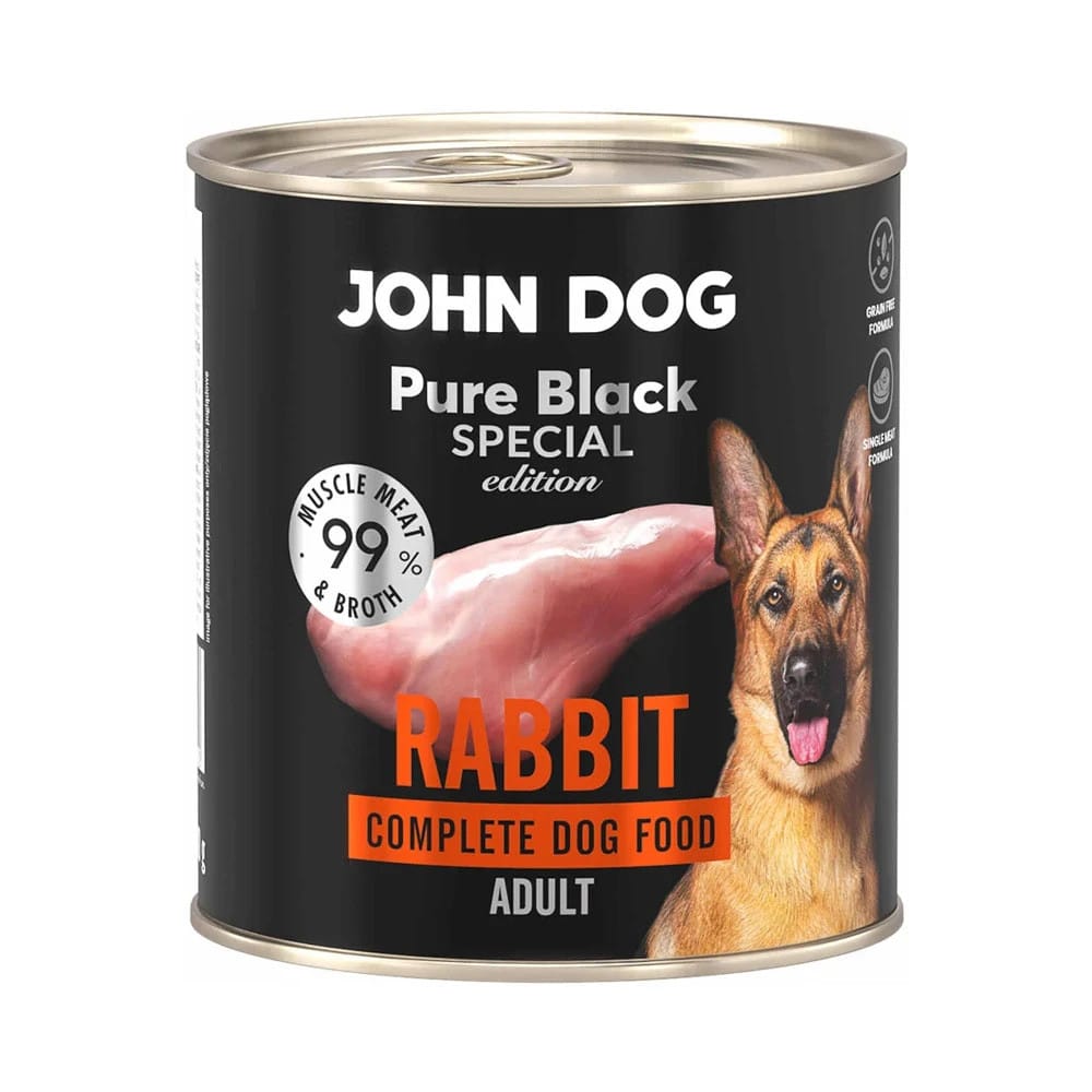 John Dog | Pure Black Special Edition | Karma mokra - królik | Pies dorosły | 800g