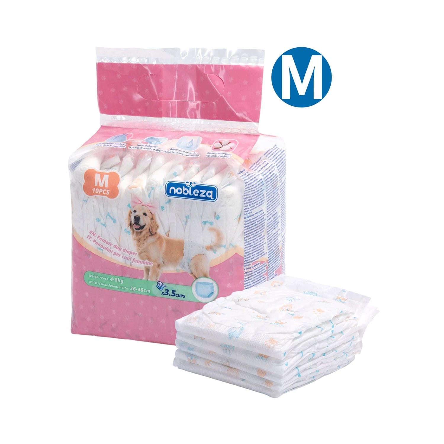 Nobleza | Pieluchy dla suczek M 44x31cm | 10szt.